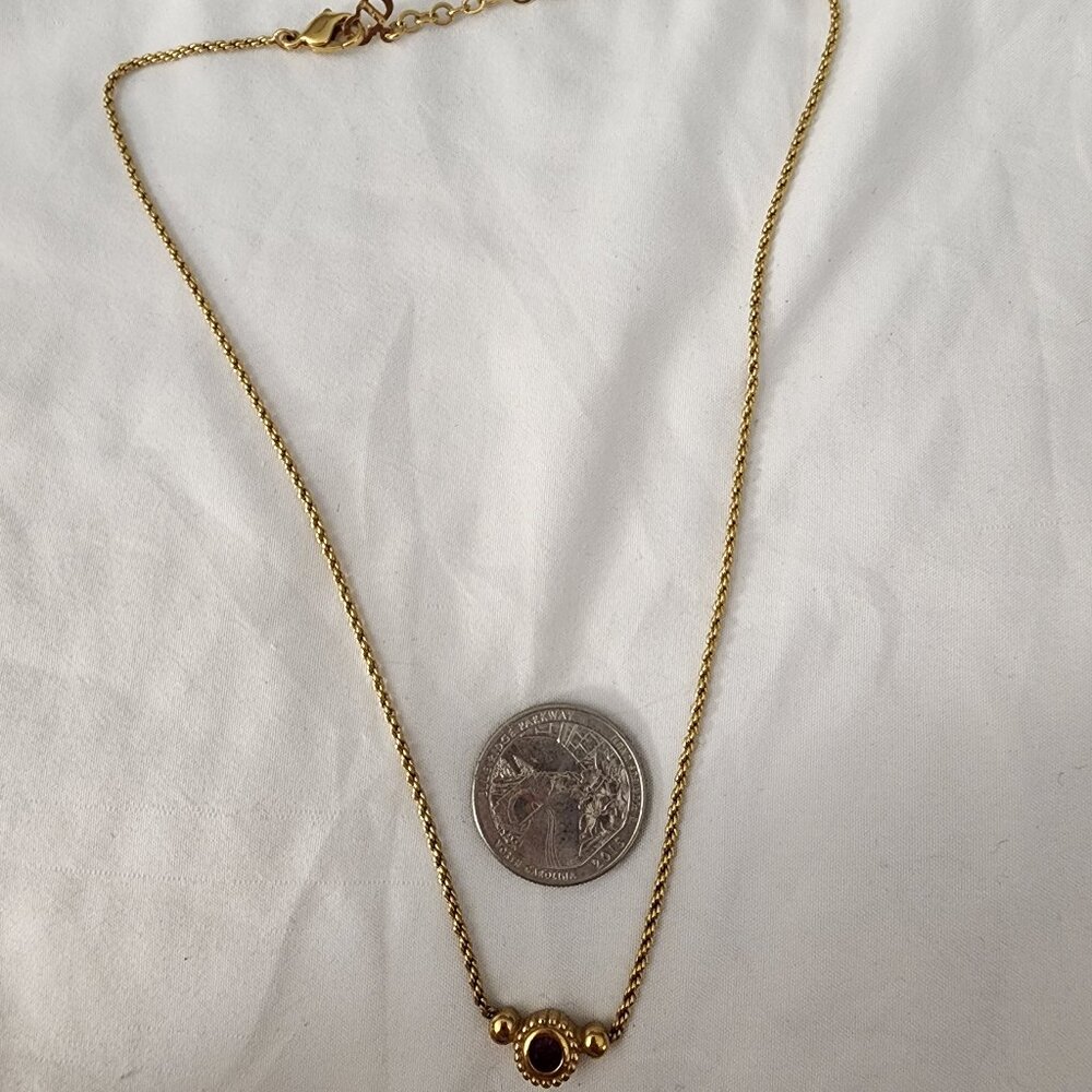 Genuine Vintage Christian Dior Gold Tone Necklace w/Purple Crystal Chain (A82)